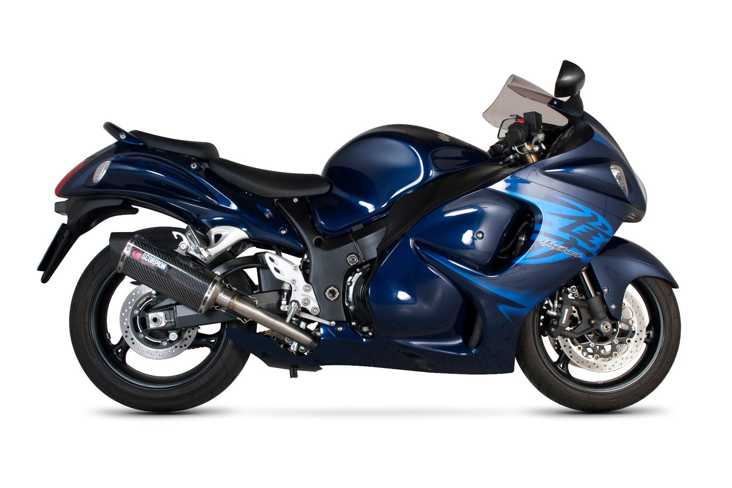 Suzuki GSX1300 R Hayabusa Serket Parallel Slip-on (Pair) - Carbon Fibre Sleeve - Scorpion Exhaust