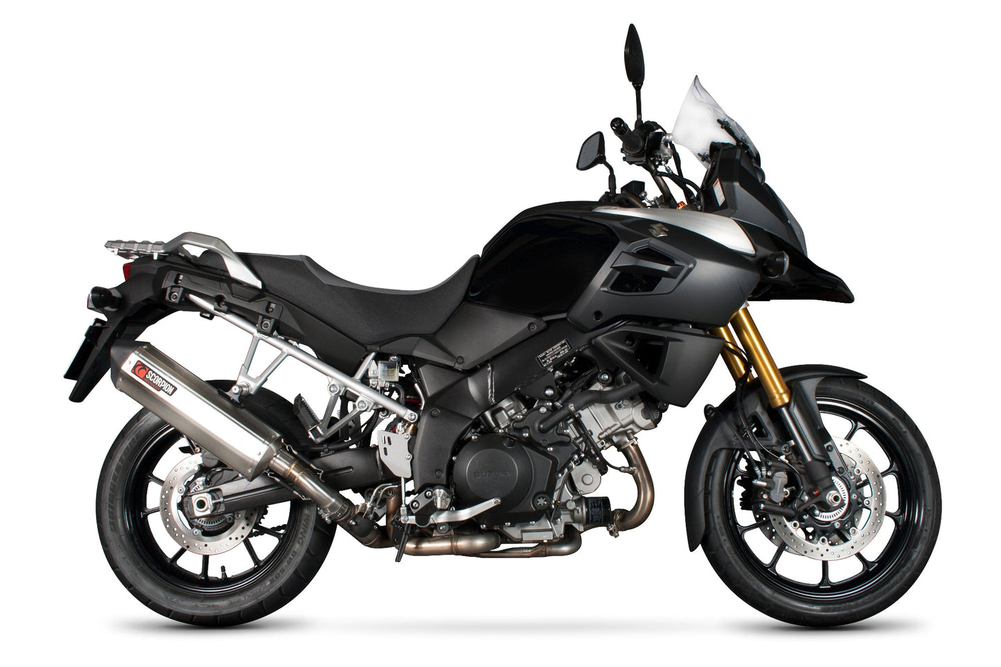 Suzuki DL1000 V-Strom Serket Parallel Slip-on - Brushed Stainless Steel Sleeve - Scorpion Exhaust