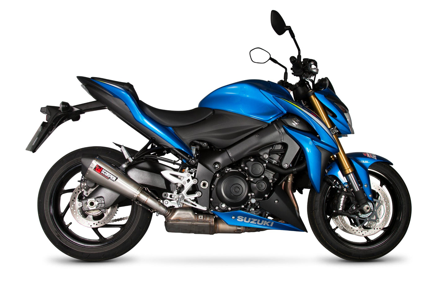 Suzuki GSX-S 1000 / GSX-S 1000 F Serket Taper Slip-on - Brushed Stainless Steel Sleeve - Scorpion Exhaust