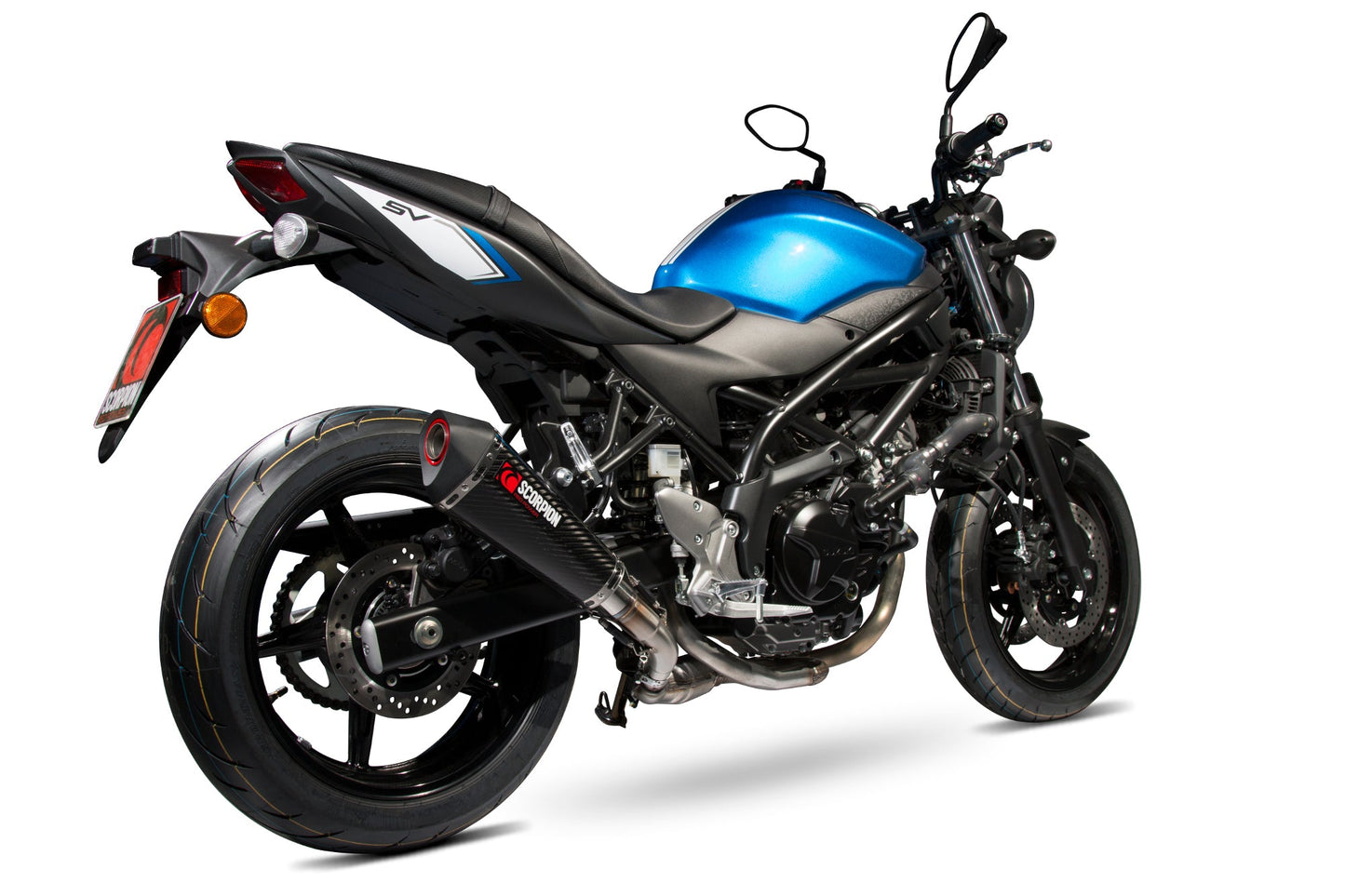 Suzuki SV650 (2016-2021) / SV650 X, (2018-2021)Serket Taper Slip-on - Carbon Fibre Sleeve - Scorpion Exhaust