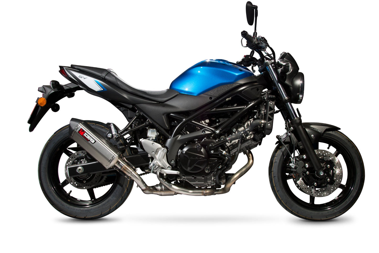 Suzuki SV650 (2016-2021) / SV650 X, (2018-2021)Serket Parallel Slip-on - Titanium Sleeve - Scorpion Exhaust