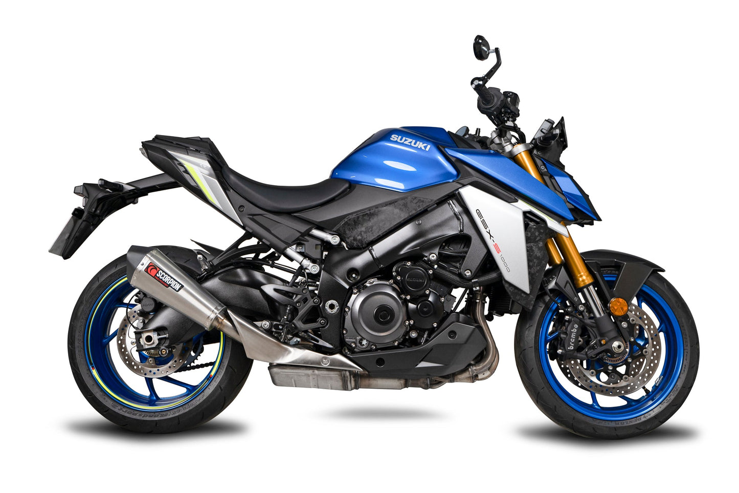 Suzuki GSX-S 1000 Serket Taper Slip-on - Brushed Stainless Steel Sleeve - Scorpion Exhaust