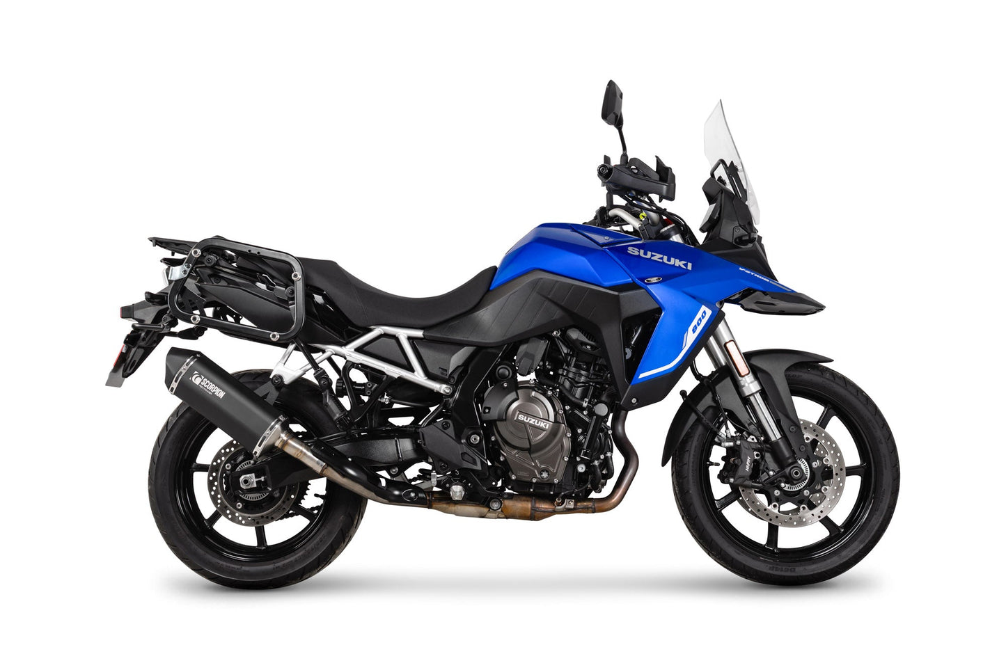Suzuki V-Strom 800 DE / V-Strom 800 RE Serket Parallel Slip-on - Black Ceramic Coated Sleeve - Scorpion Exhaust