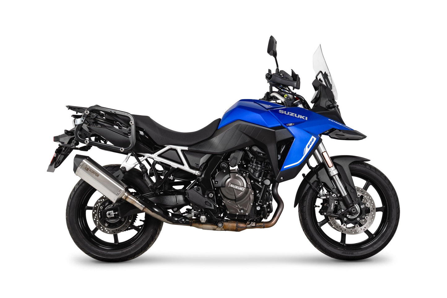 Suzuki V-Strom 800 DE / V-Strom 800 RE Serket Parallel Slip-on - Brushed Stainless Steel Sleeve - Scorpion Exhaust