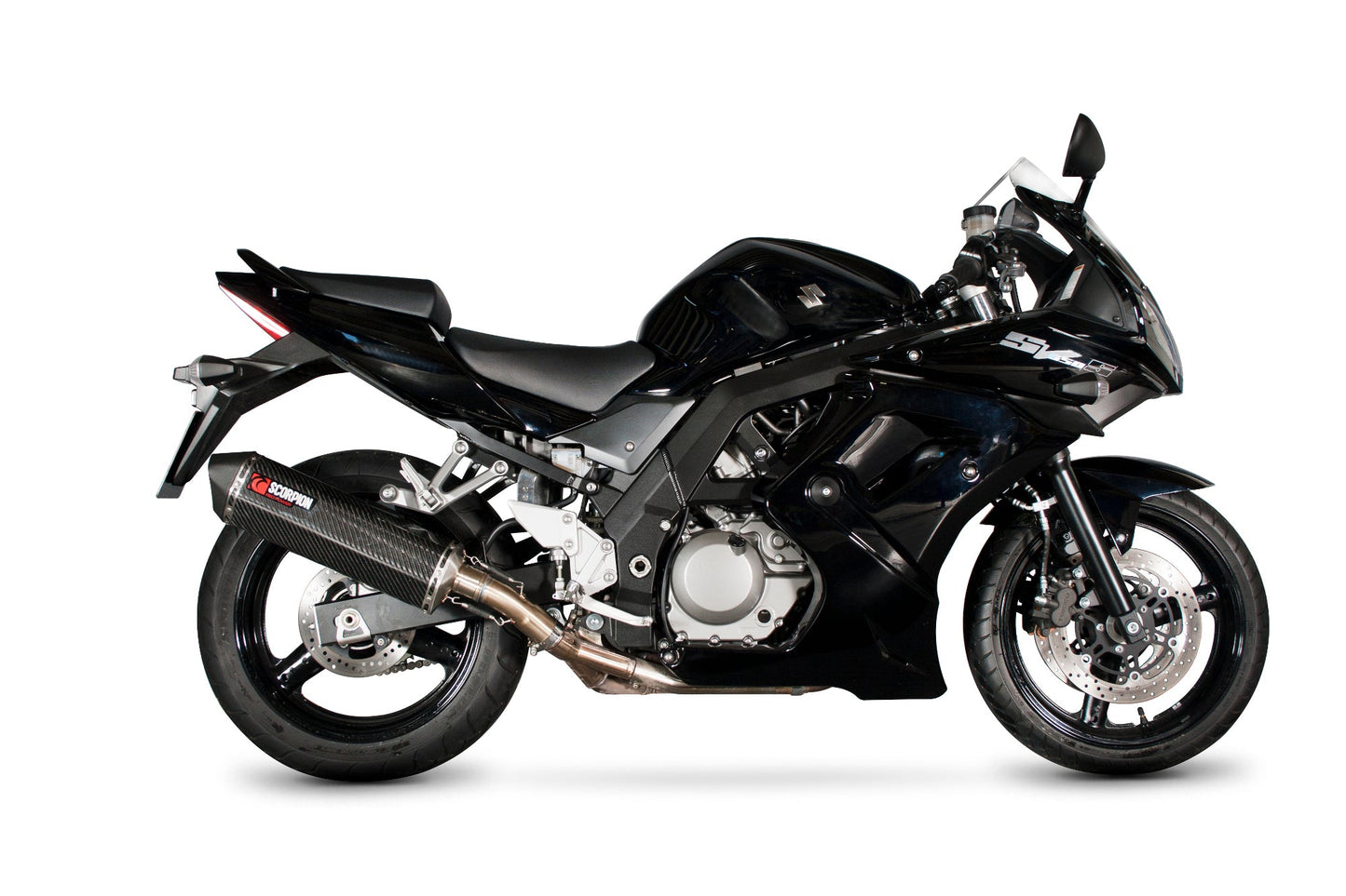 Suzuki SV650 Serket Parallel Slip-on - Carbon Fibre Sleeve - Scorpion Exhaust