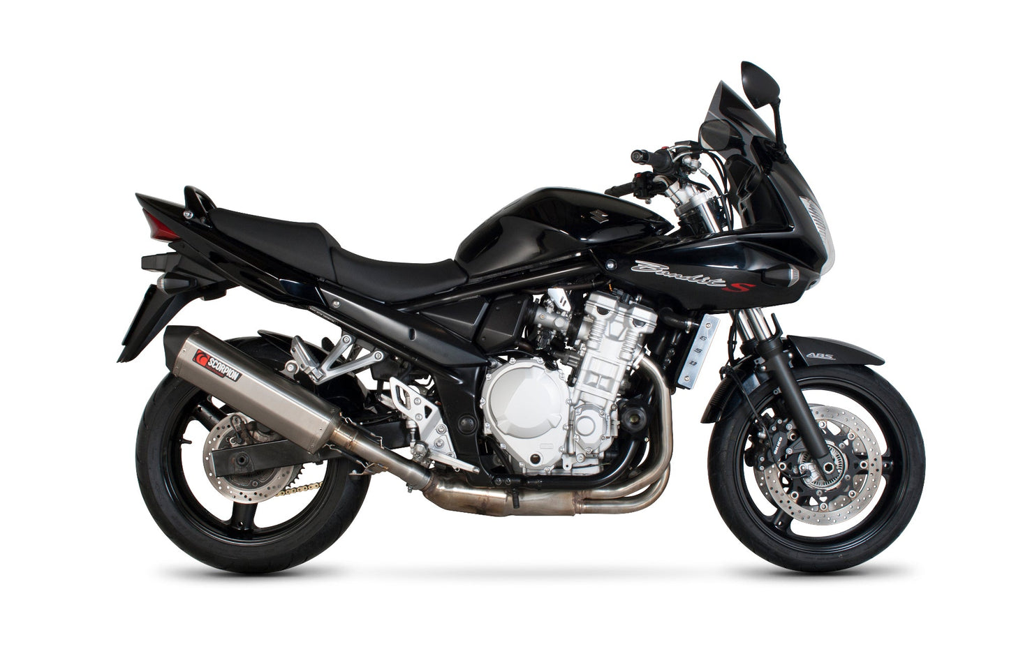 Suzuki GSF650 Bandit Serket Parallel Slip-on - Brushed Stainless Steel Sleeve - Scorpion Exhaust