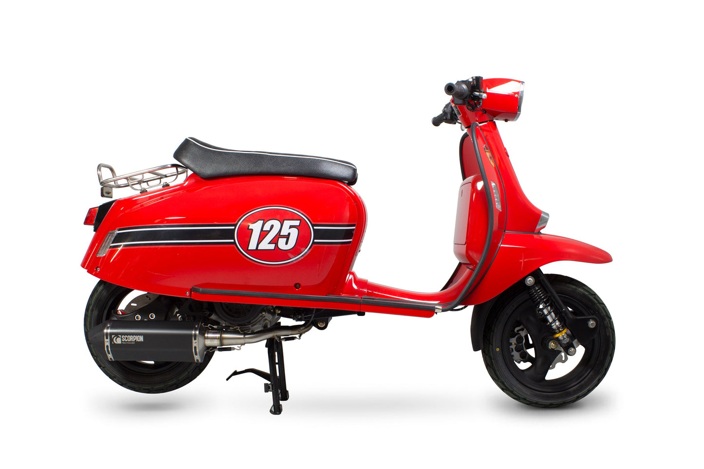 Scomadi TL125 Serket Parallel Full System - Black Ceramic Coated Sleeve - Scorpion Exhaust