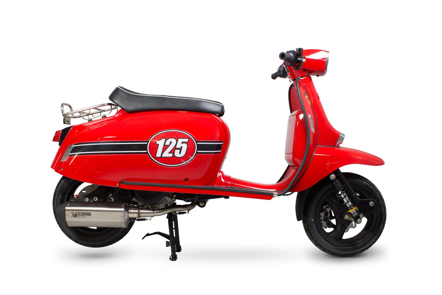 Scomadi TL125 Serket Parallel Full System - Brushed Stainless Steel Sleeve - Scorpion Exhaust