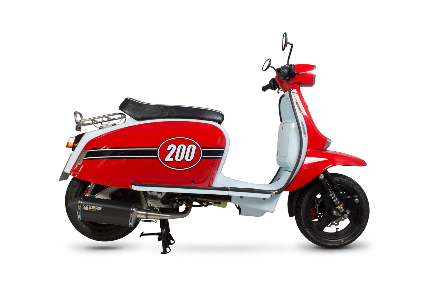 Scomadi TL200 Serket Parallel Full System - Black Ceramic Coated Sleeve - Scorpion Exhaust