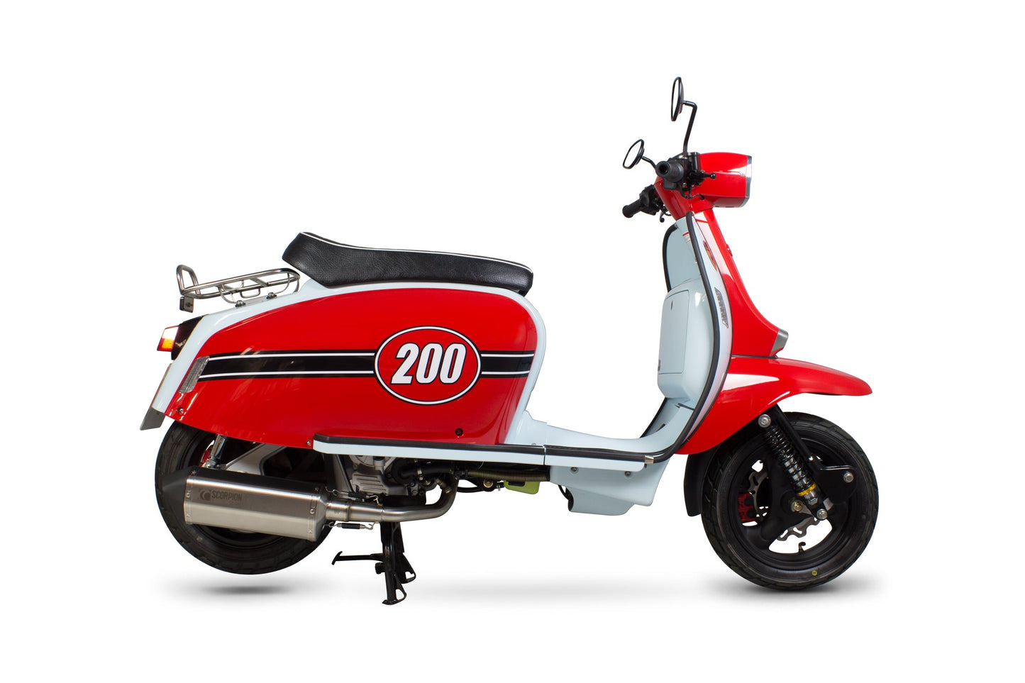 Scomadi TL200 Serket Parallel Full System - Brushed Stainless Steel Sleeve - Scorpion Exhaust