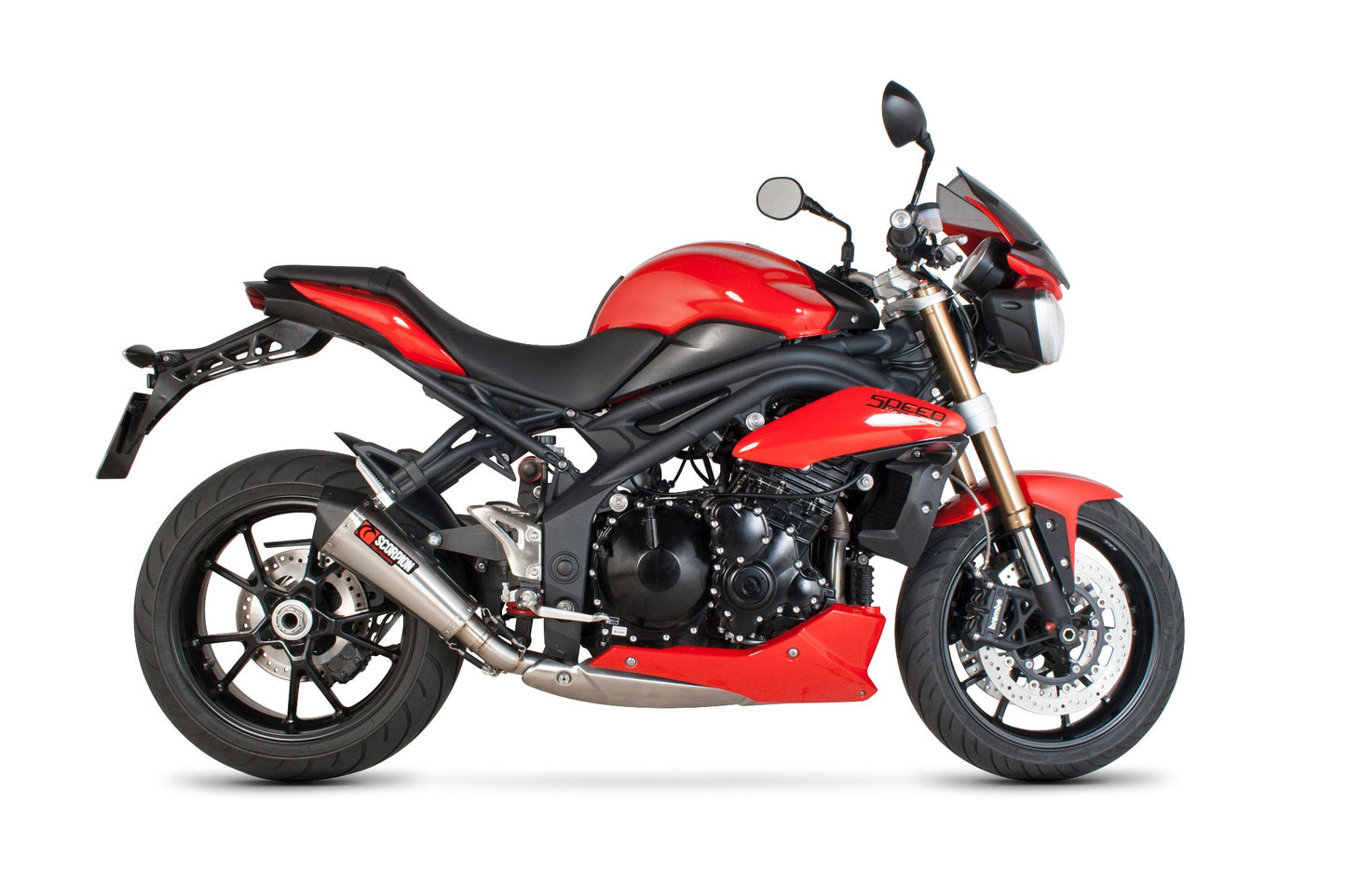 Triumph Speed Triple 1050 Serket Taper Slip-on - Brushed Stainless Steel Sleeve - Scorpion Exhaust