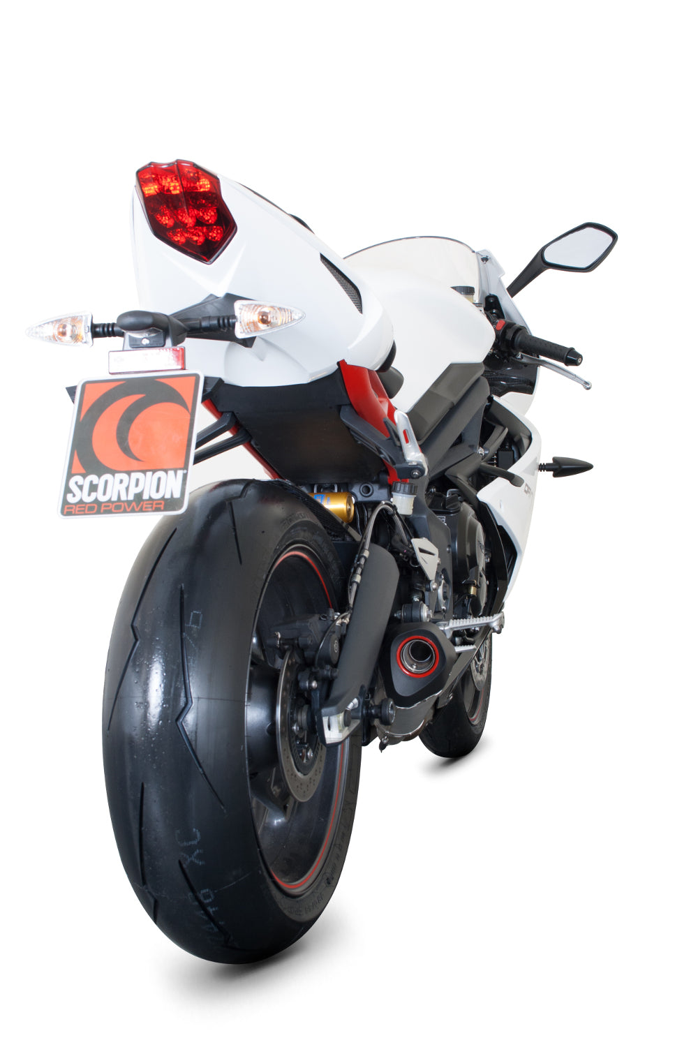 Triumph Daytona 675 / Daytona 675 R Serket Taper Slip-on - Brushed Stainless Steel Sleeve - Scorpion Exhaust