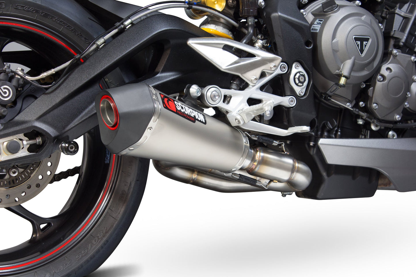 Triumph Street Triple 765 R / Street Triple 765 S / Street Triple 765 RS Serket Taper Slip-on - Titanium Sleeve - Scorpion Exhaust
