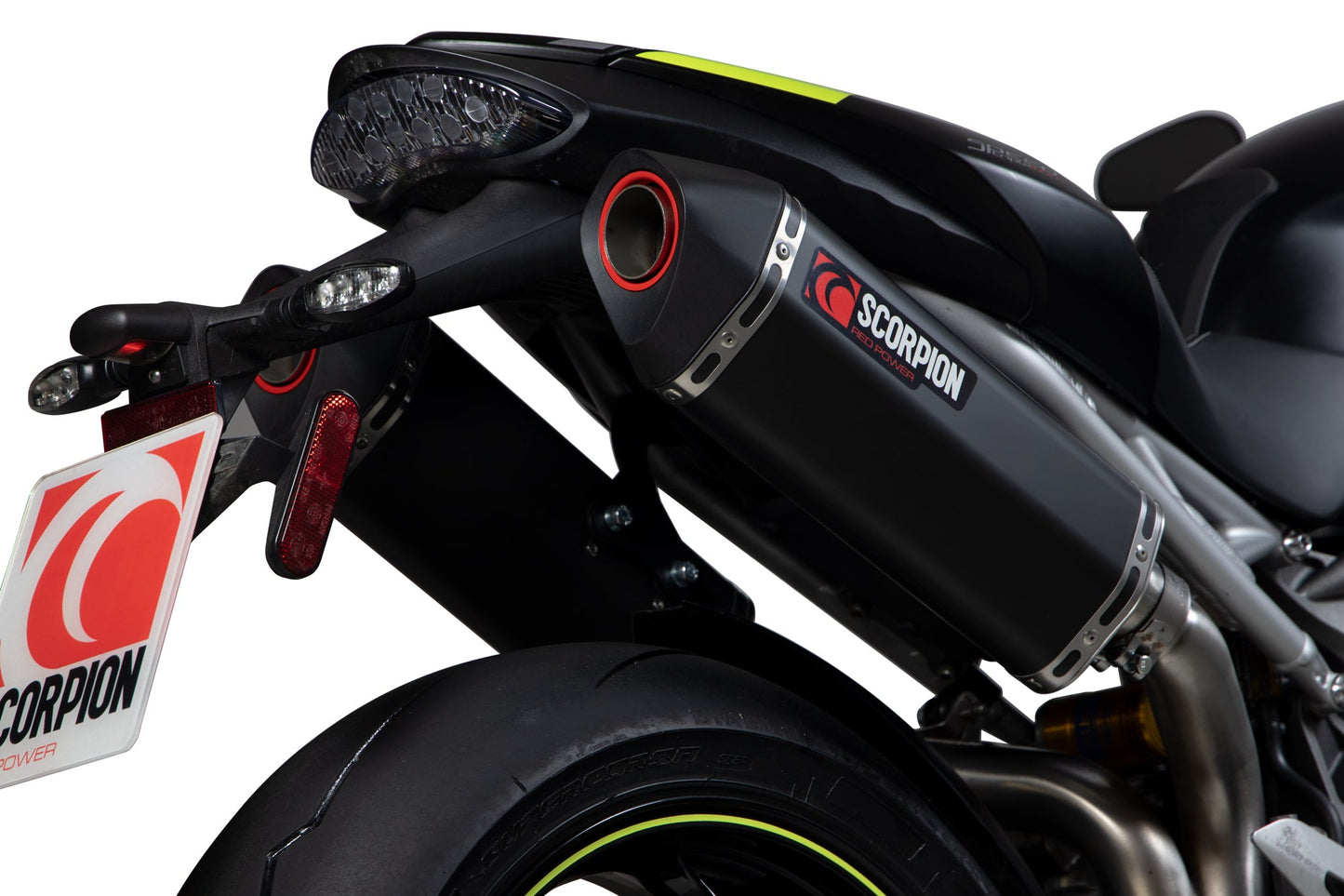 Triumph Speed Triple R / Speed Triple S / Speed Triple RS Serket Parallel Slip-on (Pair) - Black Ceramic Coated Sleeve - Scorpion Exhaust