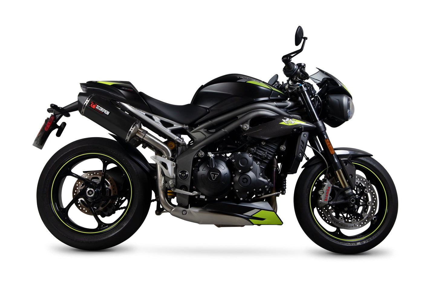 Triumph Speed Triple R / Speed Triple S / Speed Triple RS Serket Parallel Slip-on (Pair) - Black Ceramic Coated Sleeve - Scorpion Exhaust