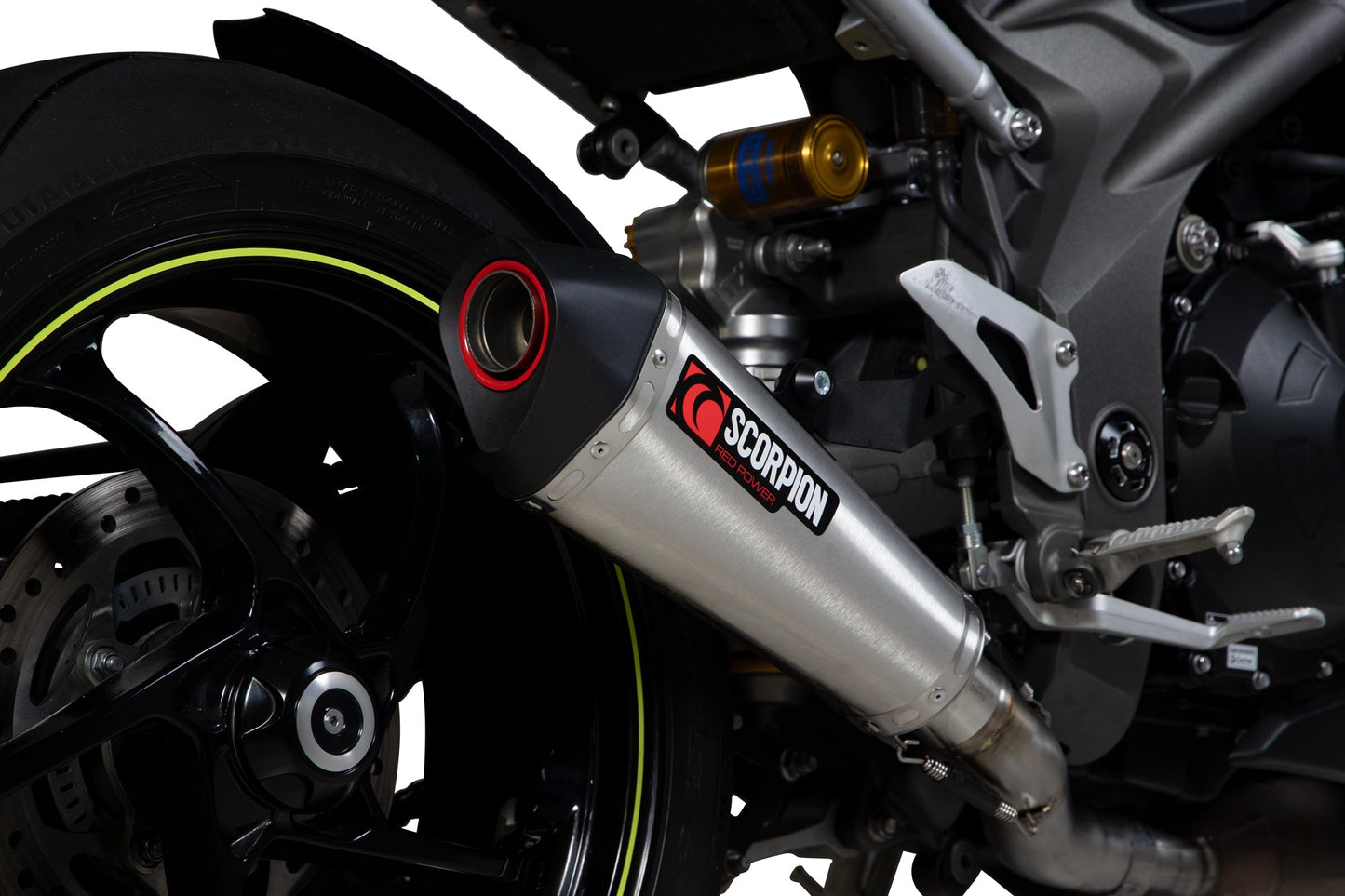 Triumph Speed Triple R / Speed Triple S / Speed Triple RS Serket Taper Slip-on - Brushed Stainless Steel Sleeve - Scorpion Exhaust
