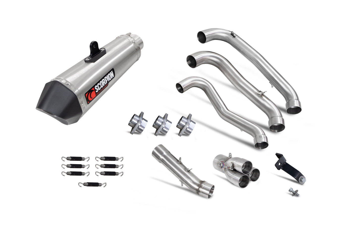 Triumph Trident 660 Serket Taper Full System - Brushed Stainless Steel Sleeve - Scorpion Exhaust