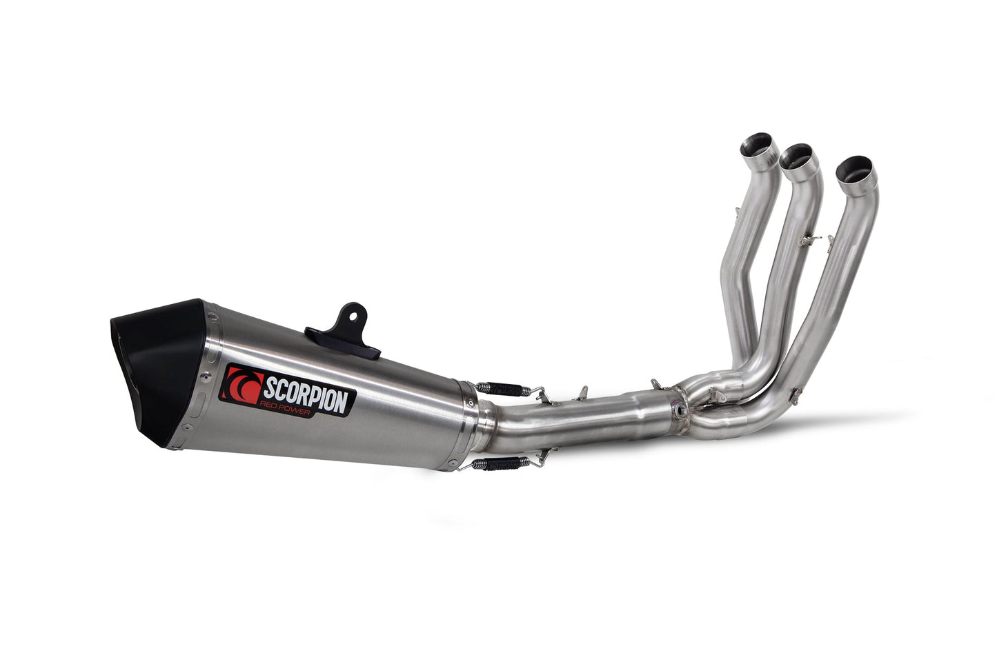 Triumph Trident 660 Serket Taper Full System - Brushed Stainless Steel Sleeve - Scorpion Exhaust