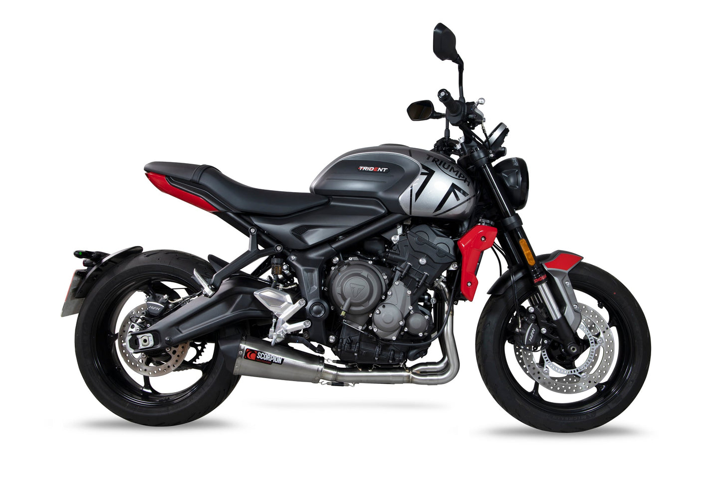 Triumph Trident 660 Serket Taper Full System - Brushed Stainless Steel Sleeve - Scorpion Exhaust