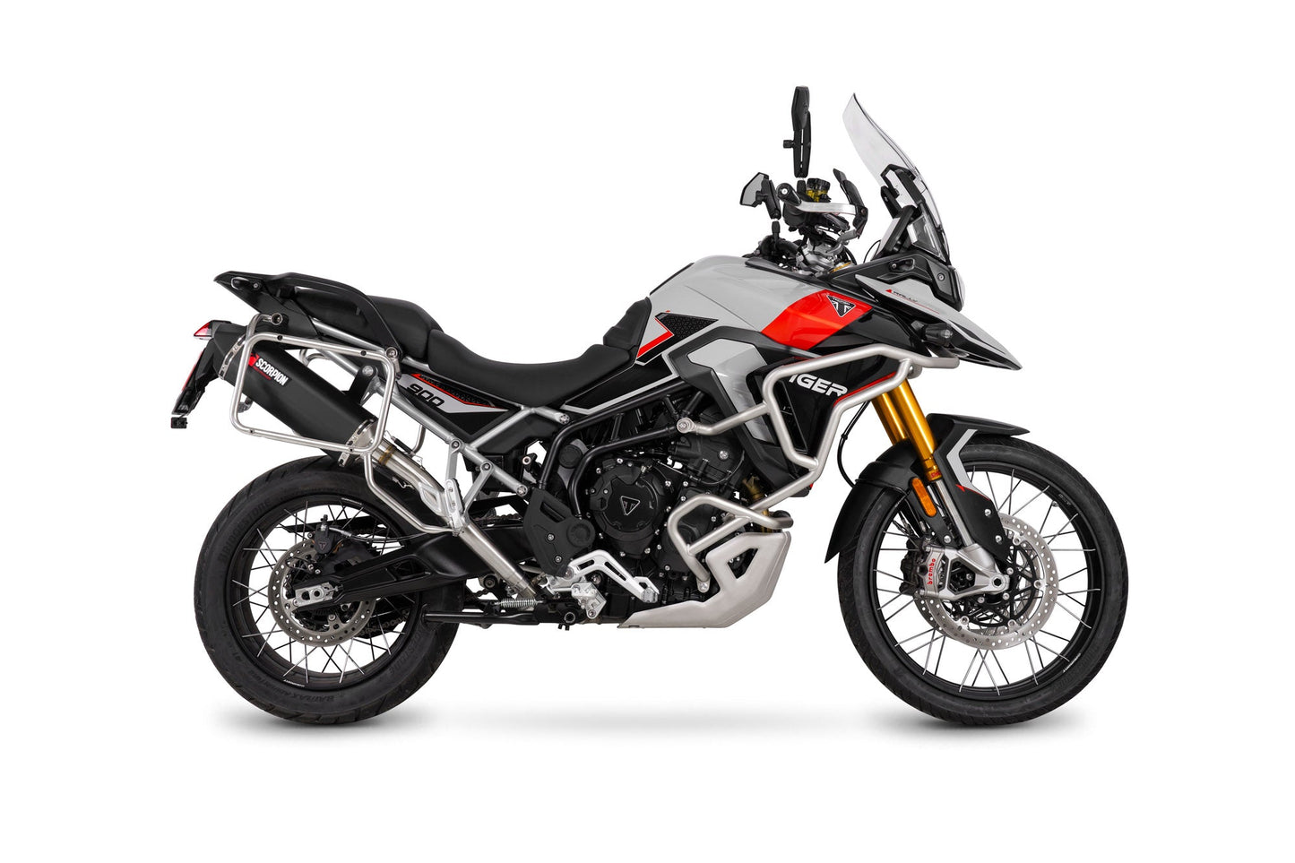 Triumph Tiger 900 Serket Parallel Slip-on - Black Ceramic Coated Sleeve. Fits with panniers - Scorpion Exhaust