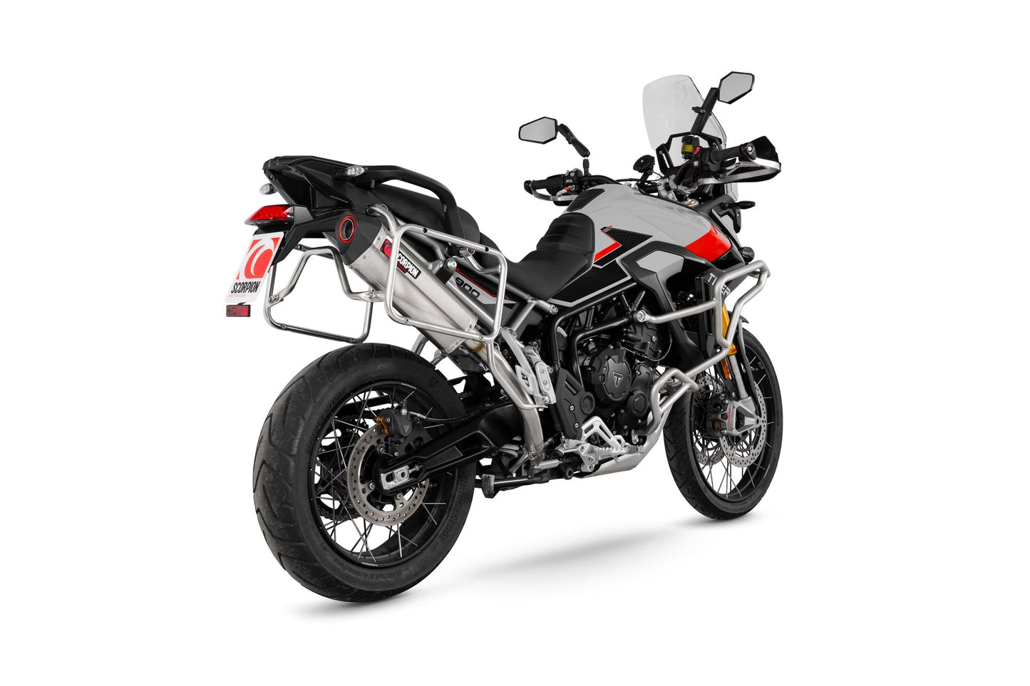 Triumph Tiger 900 Serket Parallel Slip-on - Brushed Stainless Steel Sleeve. Fits with panniers - Scorpion Exhaust