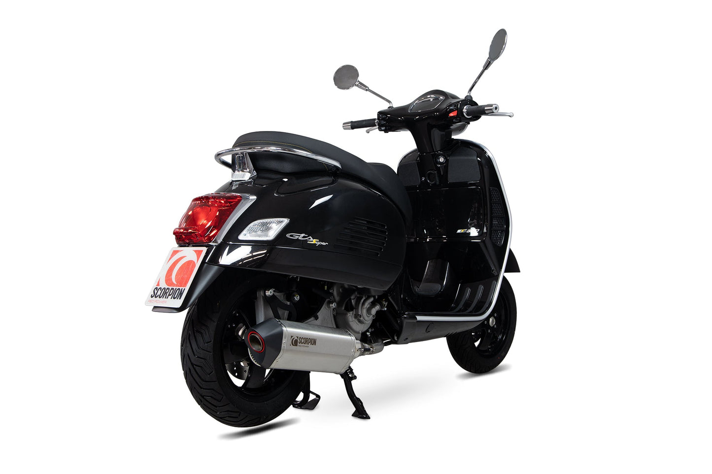 Vespa GTS 125 / 300 HPE (all models)Serket Parallel Slip-on - Brushed Stainless Steel Sleeve - Scorpion Exhaust