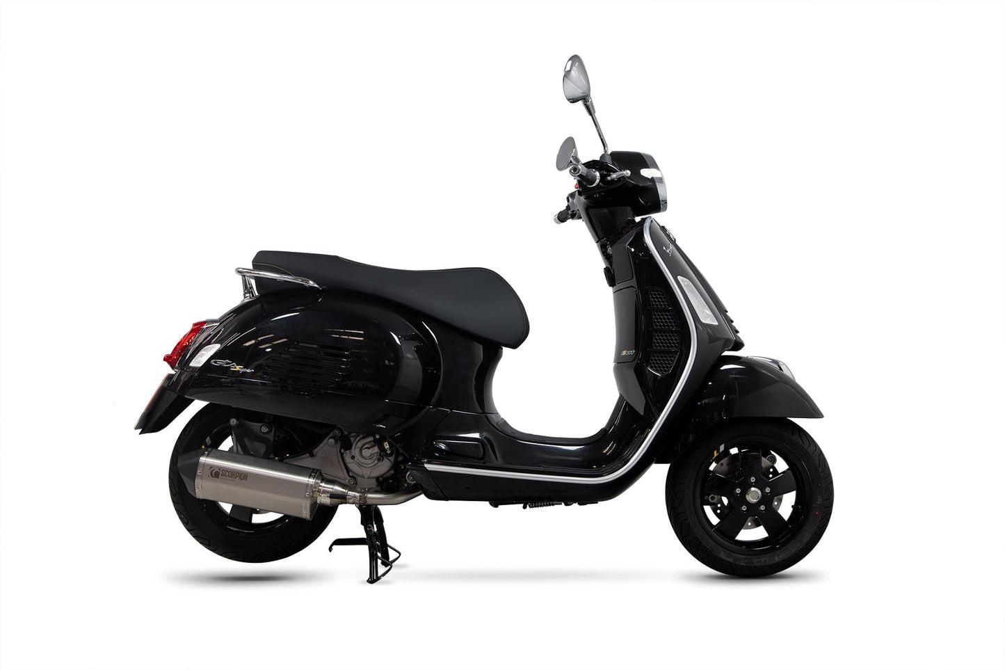 Vespa GTS 125 / 300 HPE (all models)Serket Parallel Slip-on - Brushed Stainless Steel Sleeve - Scorpion Exhaust