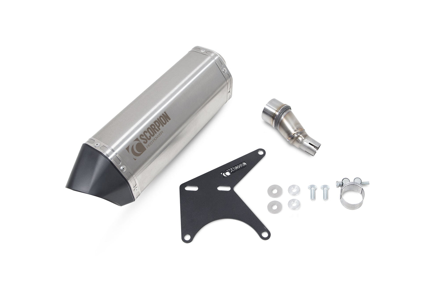 Vespa GTS 125 i GET (Euro 5)Serket Parallel Slip-on - Brushed Stainless Steel Sleeve - Scorpion Exhaust