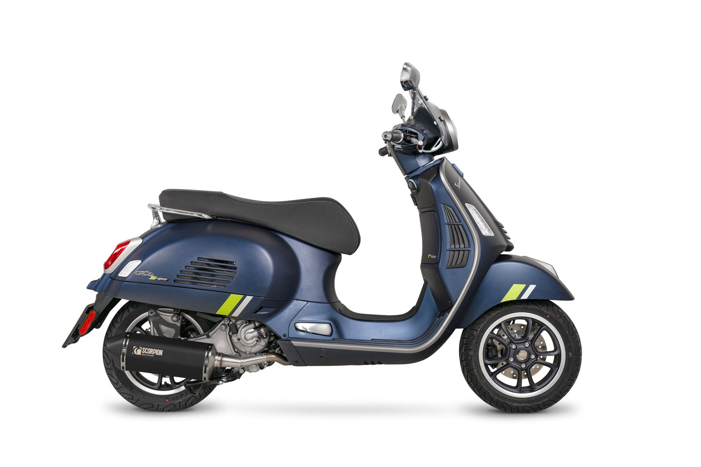 Vespa GTS 300 & GTV 300 (Euro 5) European Models Only Serket Parallel Slip-on - Black Ceramic Coated Sleeve - Scorpion Exhaust