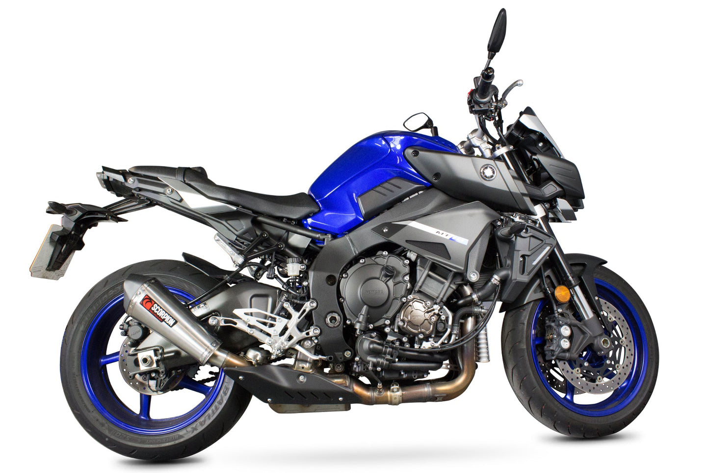Yamaha MT-10 Serket Taper Slip-on - Brushed Stainless Steel Sleeve - Scorpion Exhaust