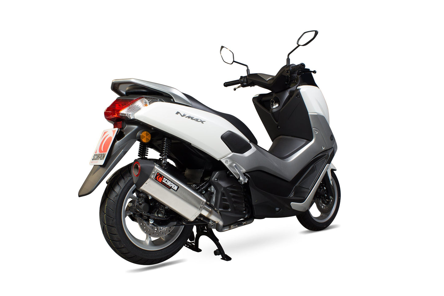 Yamaha N-Max 125 Serket Parallel Full System - Brushed Stainless Steel Sleeve - Scorpion Exhaust