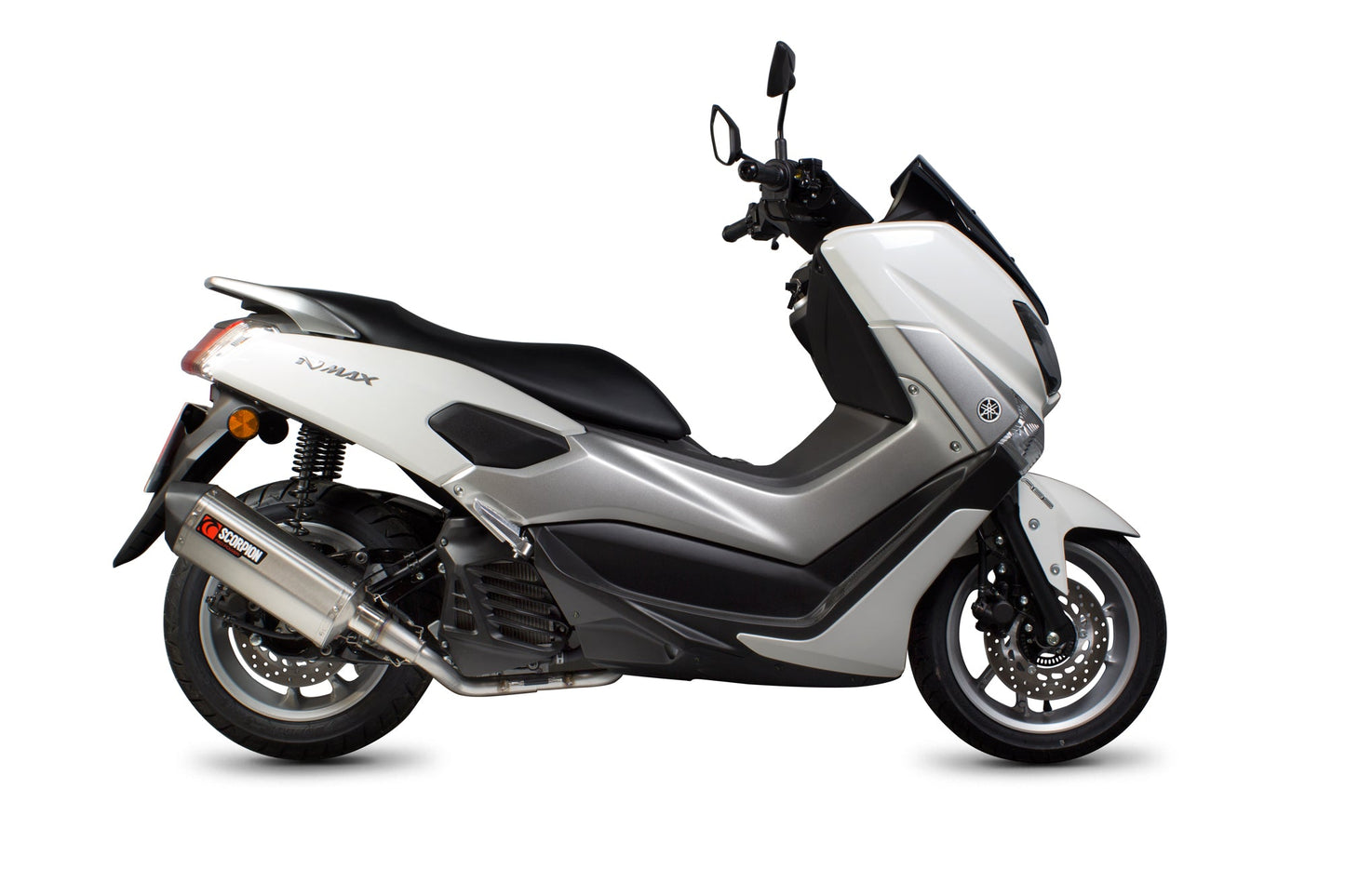 Yamaha N-Max 125 Serket Parallel Full System - Brushed Stainless Steel Sleeve - Scorpion Exhaust
