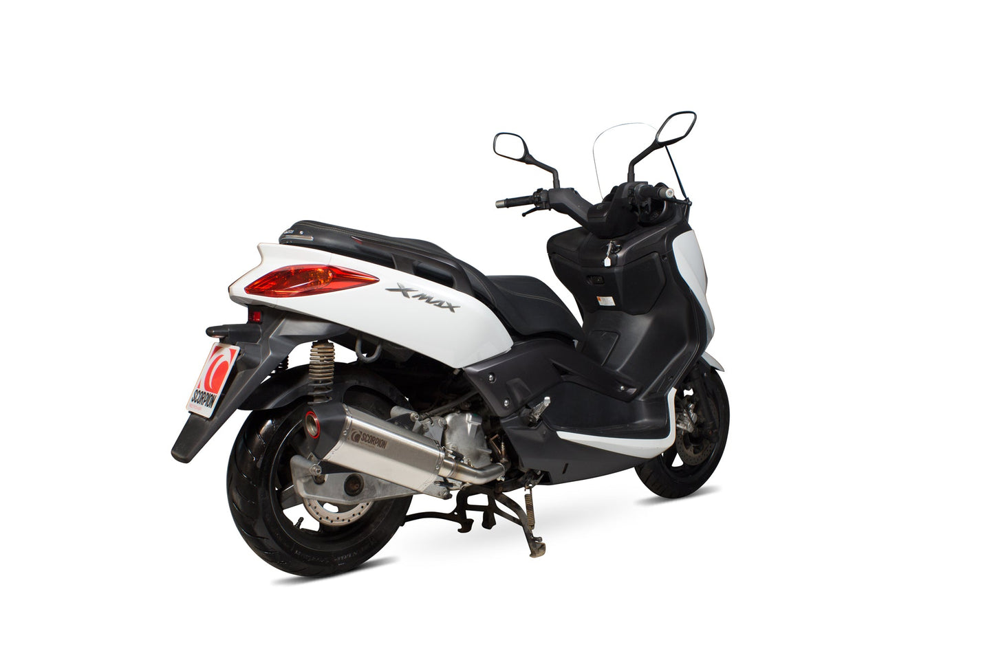 Yamaha X-Max 125 Serket Parallel Full System - Brushed Stainless Steel Sleeve - Scorpion Exhaust