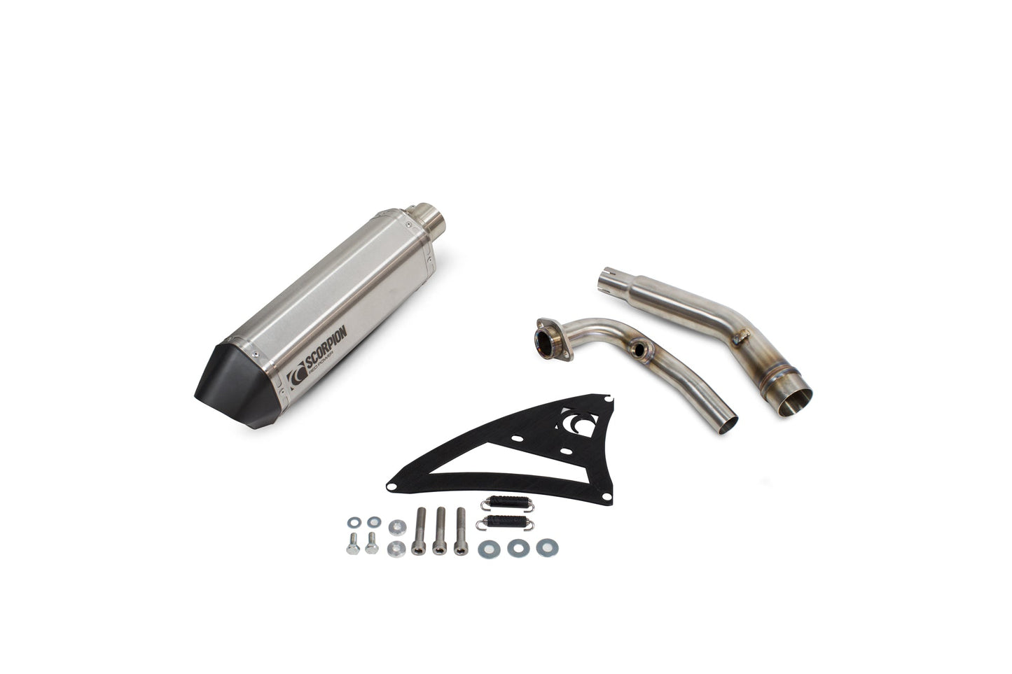 Yamaha X-Max 125 Serket Parallel Full System - Brushed Stainless Steel Sleeve - Scorpion Exhaust