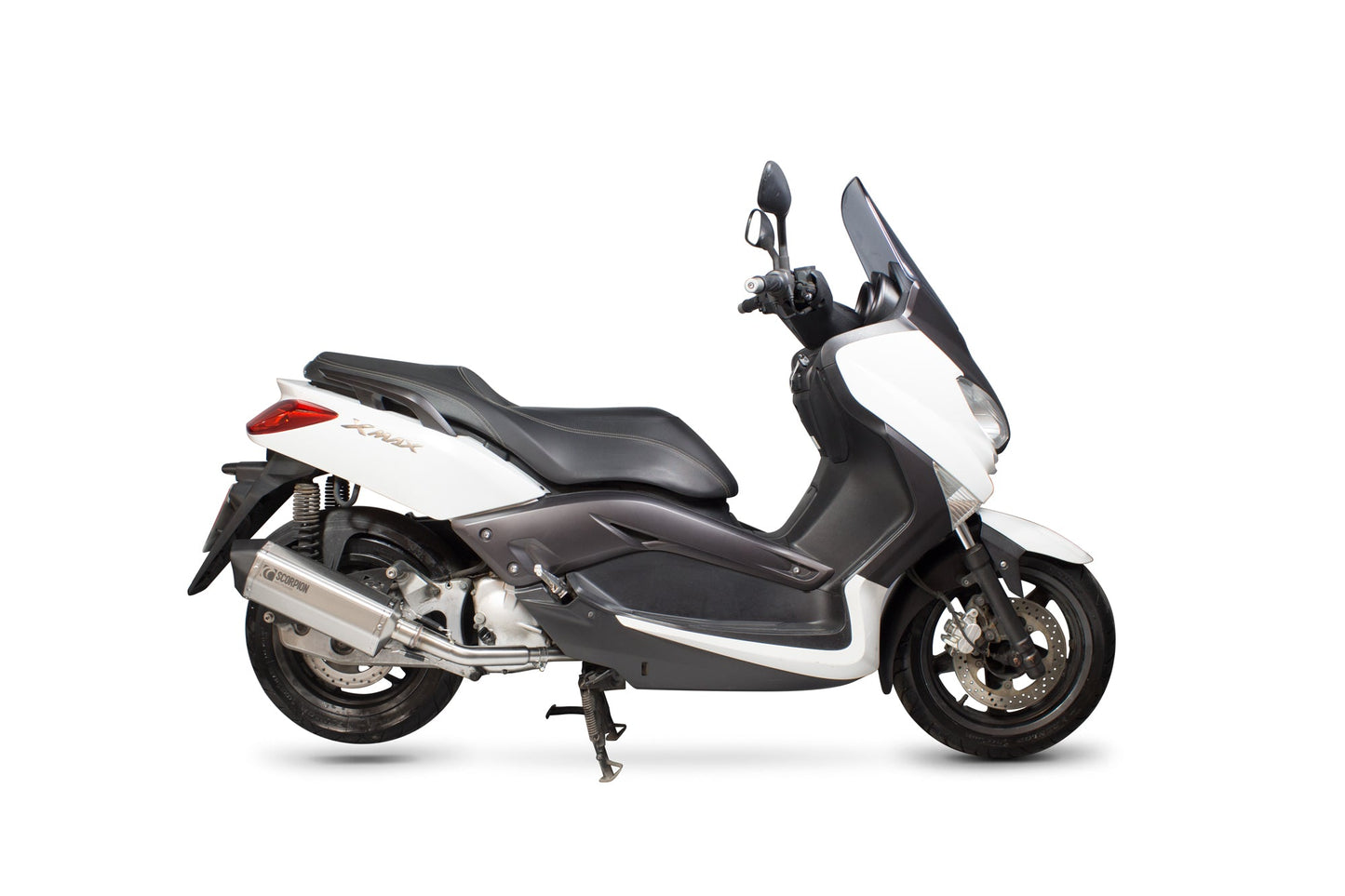 Yamaha X-Max 125 Serket Parallel Full System - Brushed Stainless Steel Sleeve - Scorpion Exhaust