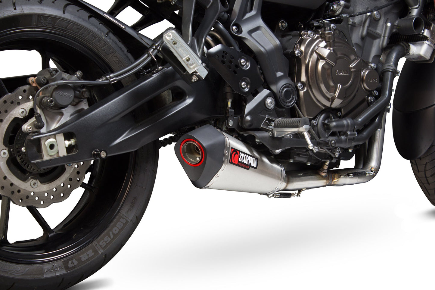 Yamaha MT-07 Tracer (2016-2019) / MT-07 Tracer GT (2019)Serket Taper Full System - Brushed Stainless Steel Sleeve - Scorpion Exhaust