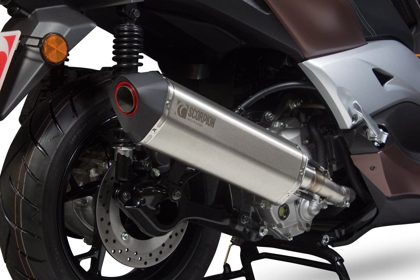 Yamaha X-Max 300 Serket Parallel Slip-on - Brushed Stainless Steel Sleeve - Scorpion Exhaust