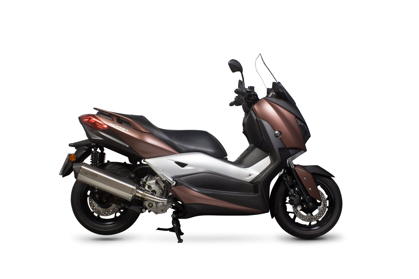 Yamaha X-Max 300 Serket Parallel Slip-on - Brushed Stainless Steel Sleeve - Scorpion Exhaust