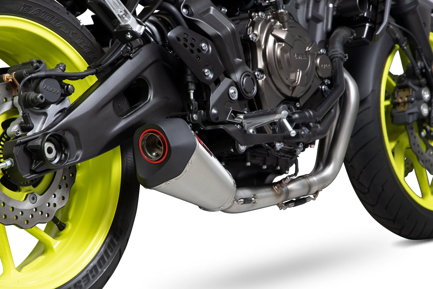 Yamaha MT-07 Serket Taper De-Cat Race Full System - Brushed Stainless Steel Sleeve - Scorpion Exhaust