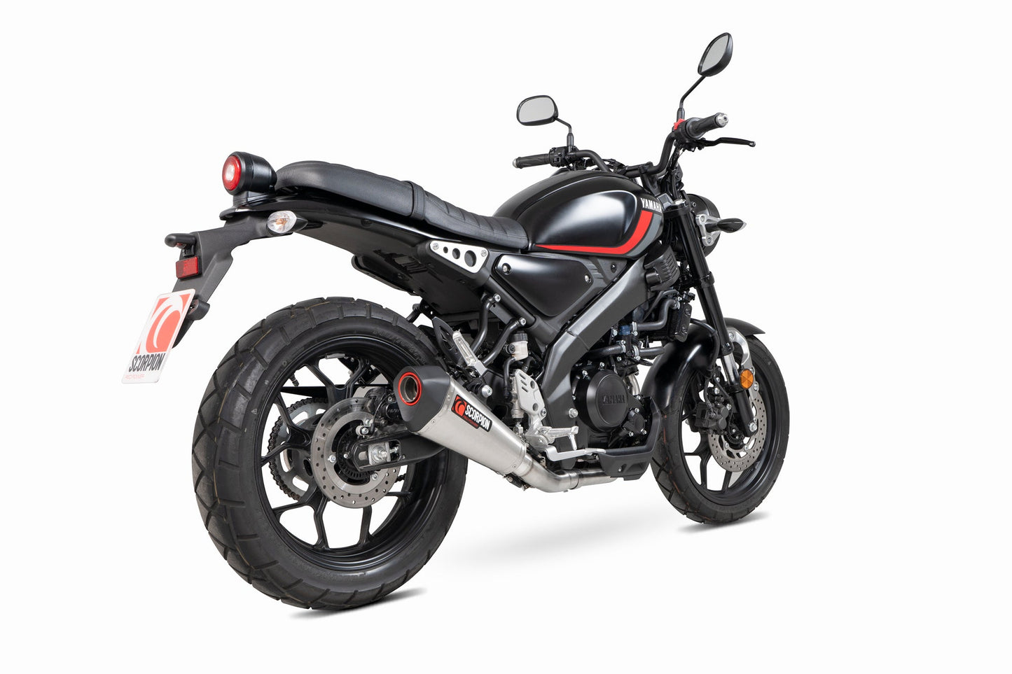 Yamaha XSR-125 Serket Taper Full System - Brushed Stainless Steel Sleeve - Scorpion Exhaust