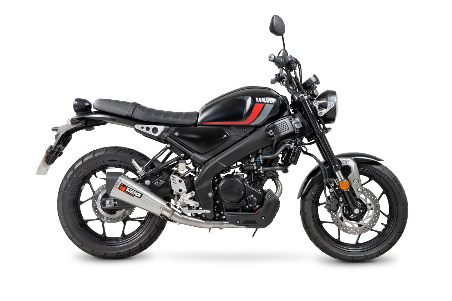 Yamaha XSR-125 Serket Taper Full System - Brushed Stainless Steel Sleeve - Scorpion Exhaust