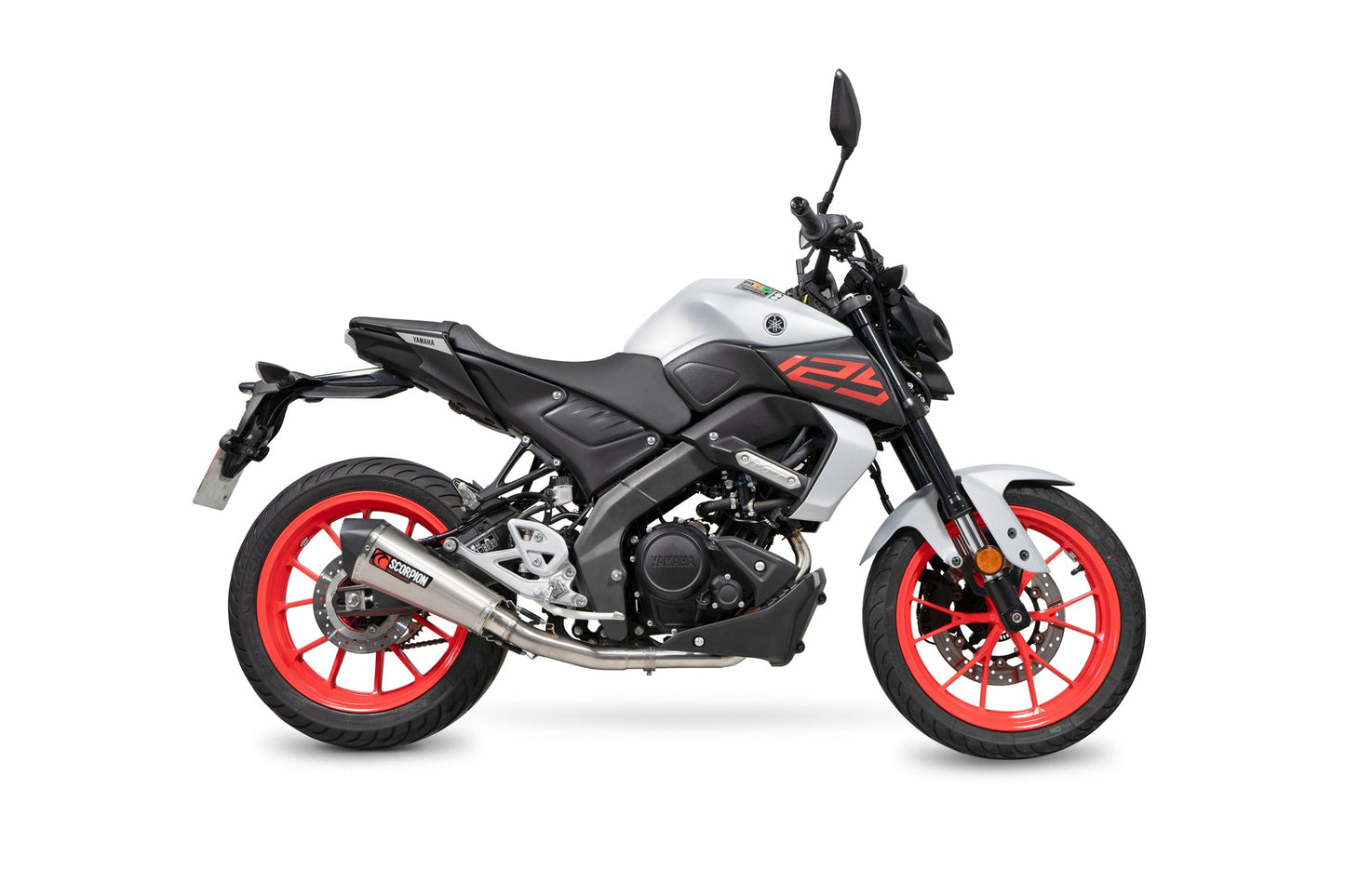 Yamaha MT-125 Euro 4 Serket Taper Full System - Brushed Stainless Steel Sleeve - Scorpion Exhaust