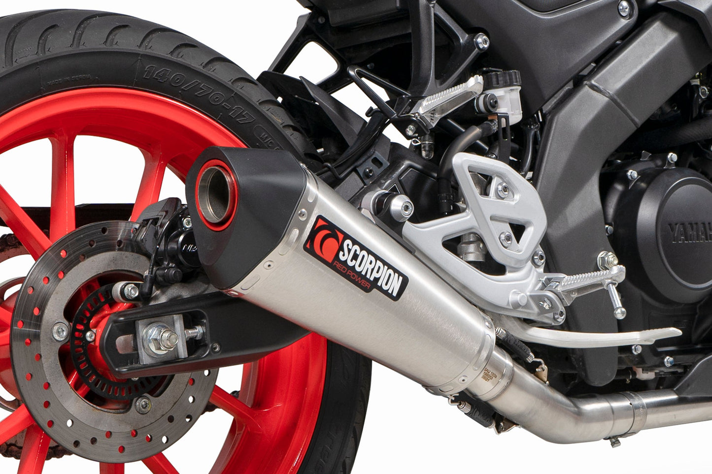 Yamaha MT-125 Euro 5 Serket Taper Full System - Brushed Stainless Steel Sleeve - Scorpion Exhaust