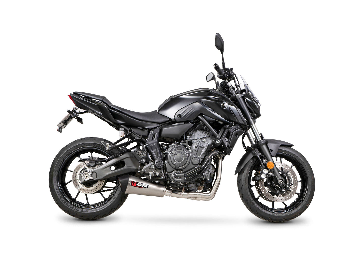 Yamaha MT-07 Serket Taper Full System - Brushed Stainless Steel Sleeve - Scorpion Exhaust