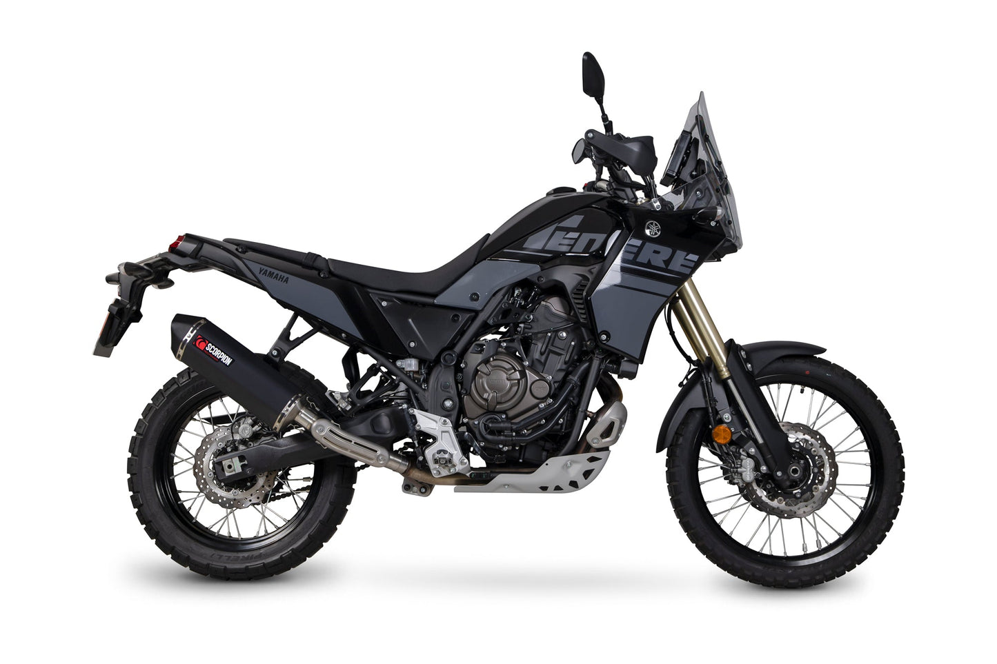 Yamaha Tenere 700 Serket Parallel Slip-on - Black Ceramic Coated Sleeve - Scorpion Exhaust