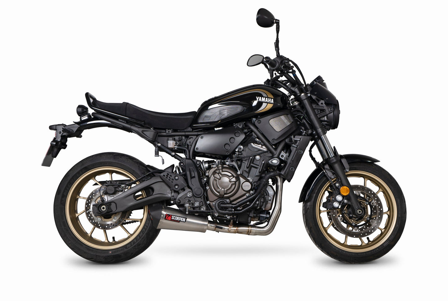 Yamaha XSR 700 Serket Taper Full System - Brushed Stainless Steel Sleeve - Scorpion Exhaust