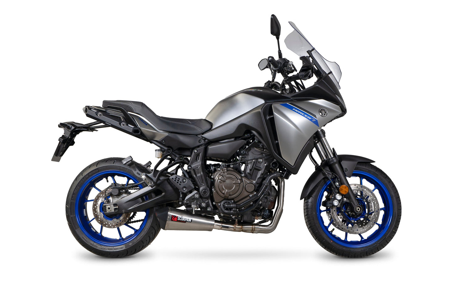 Yamaha Tracer 7 Serket Taper Full System - Brushed Stainless Steel Sleeve - Scorpion Exhaust