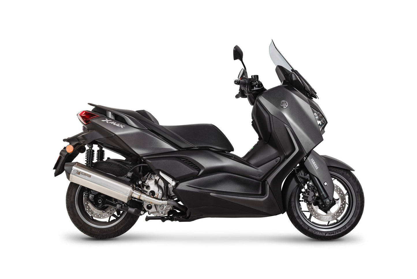 Yamaha X-Max 300 Euro 5 Serket Parallel Slip-on - Brushed Stainless Steel Sleeve - Scorpion Exhaust
