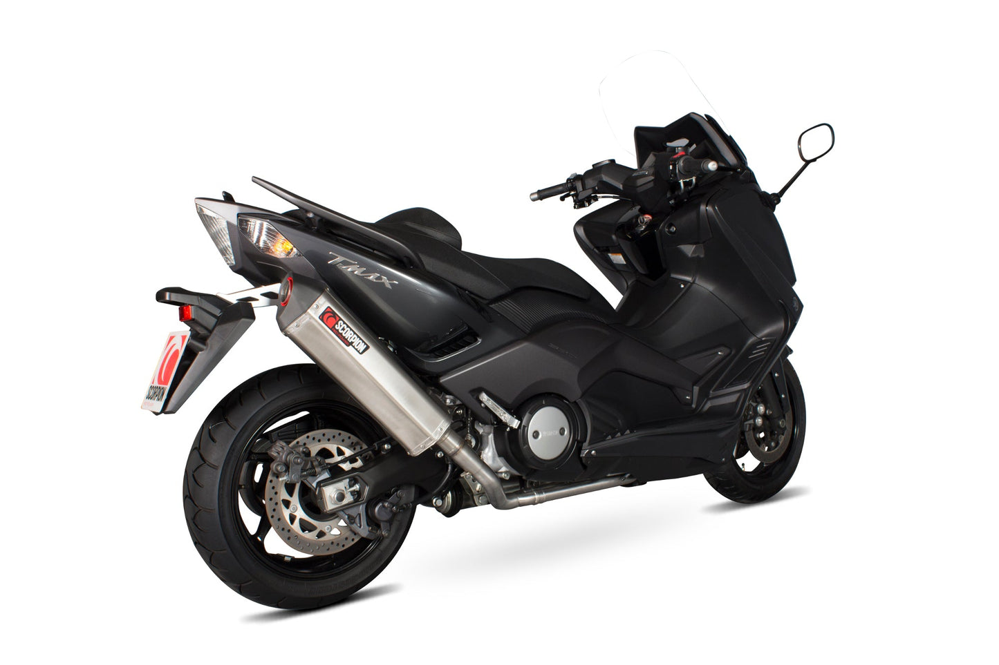 Yamaha T-Max 530 Serket Parallel Full System - Brushed Stainless Steel Sleeve - Scorpion Exhaust