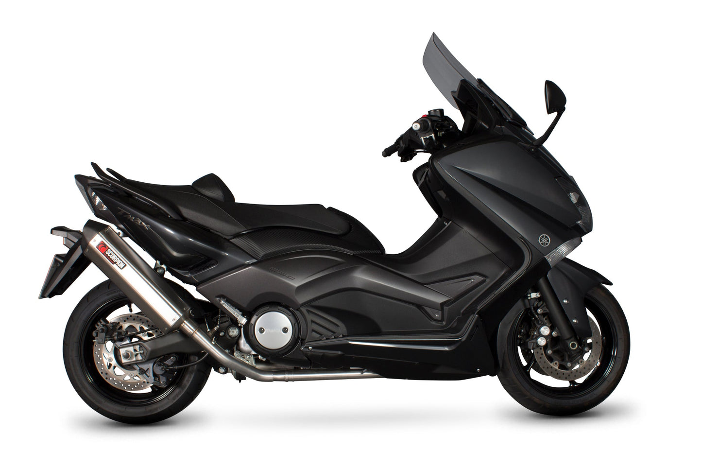 Yamaha T-Max 530 Serket Parallel Full System - Brushed Stainless Steel Sleeve - Scorpion Exhaust